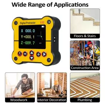 Digital Protractor Electronic Level and Angle Gauge Angle Finder Tool Protractor Inclinometer Dual Axis Level 0.02°Resolution