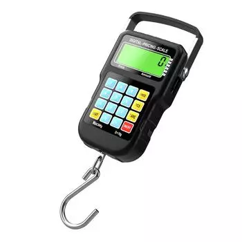 Digital Scale LCD Backlit Screen Electronic Fishing Scale 110lb/50kg Hanging Scale Weight Scale with Tape Measure & Hook