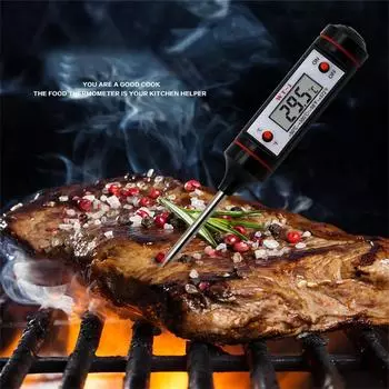 Digital Temperaure Sensor Meter Cooking Food Kitchen Bbq Probe Instant Reading Meat Temperature Tester For Kitchen Grilled чёрный
