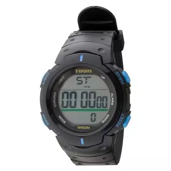 Digital Watch Waterproof Stopwatch Urethane Belt Black [Klefa] Men s TS-D153-BL