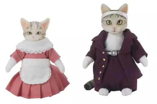 DIGKawaiiACTION Tamasaburo Mikeko set Height PVC painted finished figure Nameneko & approx. 70mm/60mm Non-scale