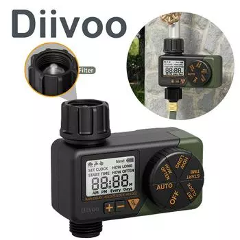 Diivoo садовая автоматическая система орошения, уличная задержка дождя, программируемый таймер капельного полива, система полива сада 1 zone зелёный