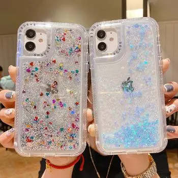 Динамический блестящий жидкий чехол для телефона Qicksand для Iphone 13 12 11 Pro Max Xr Xs Max X 7 8 Plus, мягкий силиконовый бампер, задняя крышка For iPhone XS Max