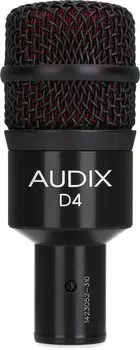 Динамический микрофон AUDIX для музыкальных инструментов гиперкардиоидный D4 [] чёрный
