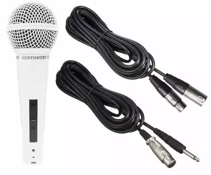 Динамический микрофон CUSTOMTRY KC микрофонный кабель набор белый и (XLR-XLR 5м) CM-2000 + TDXLR-05