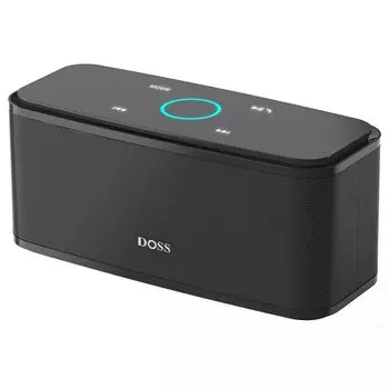 Динамик DOSS SoundBox Bluetooth, беспроводной динамик Bluetooth, часы непрерывной работы, высокая производительность, простота использования, портативный динамик [20 воспроизведений/12 Вт]