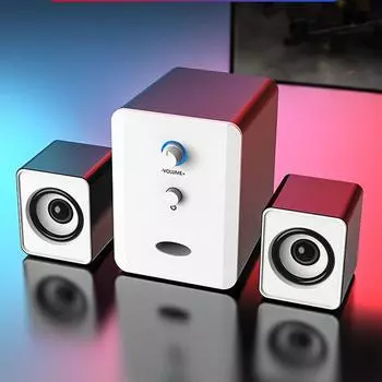 Динамики для ПК с Bluetooth и питанием от USB — 2 порта усиления низких частот, 2 динамика, улучшенный звук для настольного монитора, ноутбука, планшета AUX чёрный