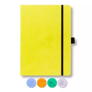 Dingbats Earthdot A5 Medium Lime Yasuni Твердый переплет Кремовый 100 г/м2 Чернилоустойчивая бумага Пронумерованные ключевые страницы - Блокнот, - - - Страницы, и