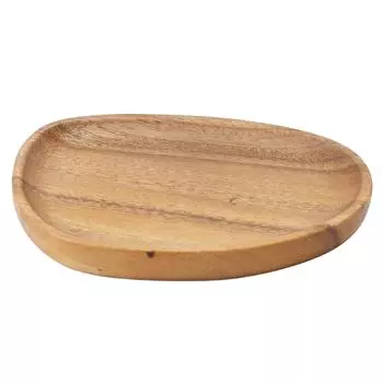 Dinner Plate Walnut Wood Japanese Style Unique Reusable Serving Food Plate for Dessert Snack Fruit