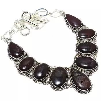 Dinosaur Bone Gemstone Handmade Ethnic 925 Silver Necklace 18 JCN360-9