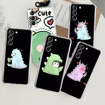 Dinosaur Cartoon Clear Case For Samsung Galaxy S22 S20 FE S21 S10 S9 Plus Note 20 Ultra 10 Lite Transparent Phone Shell Samsung S21 5G