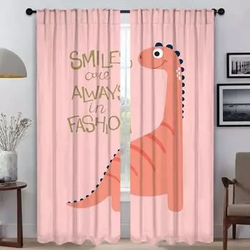 Dinosaur Tulle for Bedroom Anti-mosquito Curtains for Camera Curtains Child Room Blackout Curtain Halloween Decoration Shades W50xH70cmx2pcs-CL