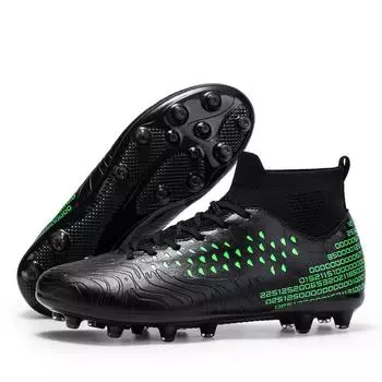 Direct Sales of Men s Long Nail Broken Nail Boots Football Shoes Professional Artificial Grass High Top Training Football Shoes 38 белый