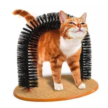 Direct Sales Pet Supplies Cat Itching Device Arch Type Massage Brush Cat Brush Hair Brush Cat Scratch Board opp packaging