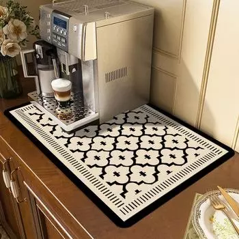 Dish Cup Drying Coaster Placemats for Table Kitchen Tableware Draining Pad Absorbent Printed Drain Mat Table Coffee Table Decor S 30x40cm