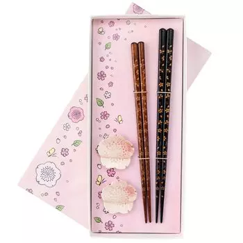 Dishwasher Natural Pair Chopstick Rest Full of Carved Cherry Made in Japan Chopsticks, Safe, Couple s Chopsticks, Wood, Set, 23cm, 21cm, Included,