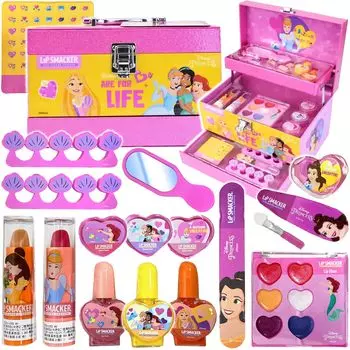Disney Princess Kids Cosmetic Set Косметичка Косметичка Box Косметический набор квадратный розовый [Lip Smacker]