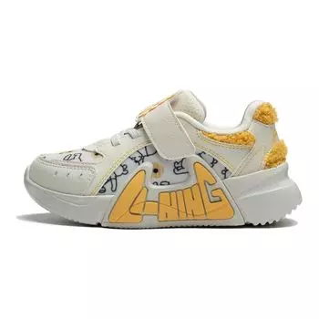 Disney X Li Ning амортизирующие прочные детские повседневные туфли детские туфли белые желтые YKNT020-2 26