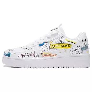 Disney X Li Ning Donald Duck День святого Валентина Серия Низкие кроссовки для скейтбординга Женские кроссовки Белые AGCS146-4 35