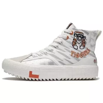 Disney X Li Ning Tigger Collaboration Повседневные высокие кроссовки Женские кроссовки Белые AGCS334-1 36