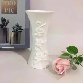 Display Artificial Flower Vase Embossed Surface For Home Decoration Gift And