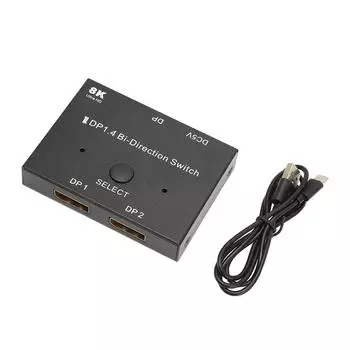 Displayport 1.4 Switch 8K 60Hz 1 in 2 and 2 in 1 Bidirectional Displayport Switch Splitter for