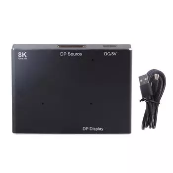 Разветвитель интерфейса HD-мультимедиа DisplayPort Поддерживает 8K MST SST 1 вход 2 выхода Направленный DP