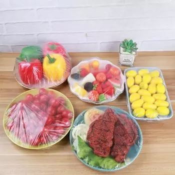Disposable Plastic Wrap Cover Food Grade Household Storage Bag with Elastic Mouth Shower Cap Type Bowl 100 200 pcs
