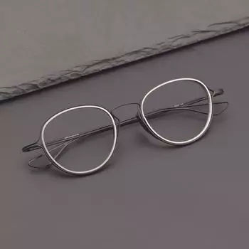Dita Pure Titanium Retro Oval Glasses Frame, Style DTX100 - Fashionable and Perfect for Myopia, Men’s Large Frame.