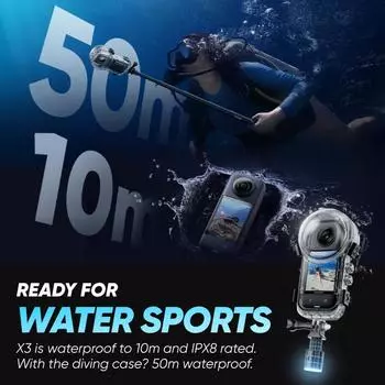 Чехол для дайвинга Insta360 X4 Водонепроницаемый чехол для Insta360 X4 Невидимый чехол для дайвинга Underwater 50M Аксессуары для дайвинг-корпуса