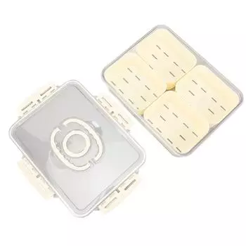 Divided Serving Tray with Drain Holes Plastic Sealed Multifunctional Snackle Container for Kitchen