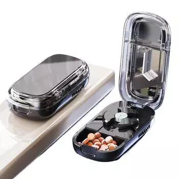 Divider Organizer Three Part Pill Cutter Dustproof Medicine Pill Cutter for Small or Large Pills