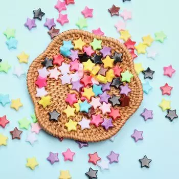 DIY 150 шт., бусины-разделители в форме звезд для изготовления ювелирных изделий, аксессуары, подвески, фурнитура, свободные бусины, ожерелье, 11 мм, акриловые аксессуары для браслетов 150Pcs разноцветный