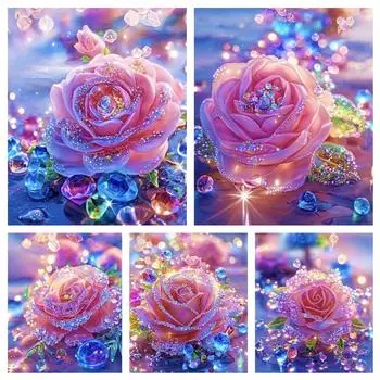 DIY 5D Алмазная картина Кристалл Роза Крест Вышивка Набор Полный Круглый Квадратный Алмаз Вышивка Роза Мозаика Картина Украшение Full Round 20x30CM