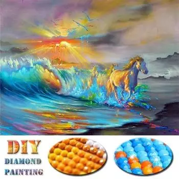 DIY 5D Алмазная вышивка Пейзаж Ручная алмазная живопись Красочный цветок дерева 20X30CM