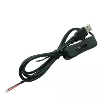 DIY 5V USB Jack 2Pin Power Charge Cable 1m/1.5m Wire with Switch Replacement Charge Cable Cord with On Off Power Switch 100CM