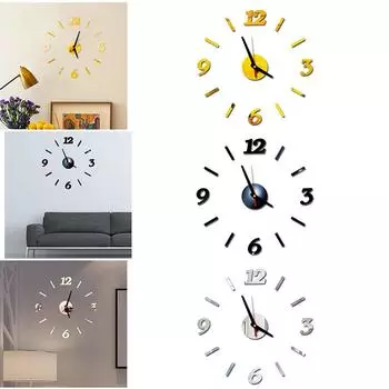 DIY акриловые бесшумные часы зеркало настенные наклейки настенные часы домашний декор