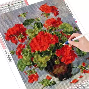 DIY Алмазная картина Цветочная вышивка крестом Горный хрусталь Мозаика Вышивка Украшение 30*40 cm