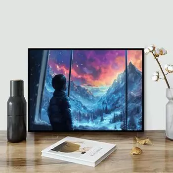 DIY алмазная живопись Айсберг за окном набор для вышивки крестом мозаика искусство алмазная живопись полный круг/квадратный алмаз украшение дома Round 20x30cm