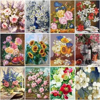 DIY алмазная живопись цветы Алмазная мозаика Алмазная вышивка горный хрусталь мозаика подарок искусство украшение дома Full Round 20x25CM