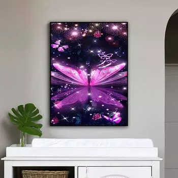 DIY алмазная живопись фиолетовые цветы набор для вышивки крестом мозаика искусство алмазная живопись полный круг/квадратный алмаз украшение дома Round 30x40cm