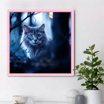 DIY алмазная живопись котенок в темноте набор для вышивки крестом мозаика искусство алмазная живопись полный круг/квадратный алмаз украшение дома Round 25x25cm