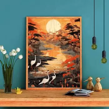 DIY алмазная живопись кран прогулка набор для вышивки крестом мозаика искусство алмазная живопись полный круг/квадратный алмаз украшение дома Round 20x30cm