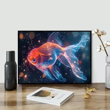 DIY алмазная живопись жир кои карп набор для вышивки крестом мозаика искусство алмазная живопись полный круг/квадратный алмаз украшение дома Round 20x30cm