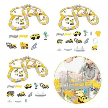 DIY Building Track Toys Set Flexible Construction Race Track Game Safe Construction Car Toy Portable for Children Birthday Gift Australia