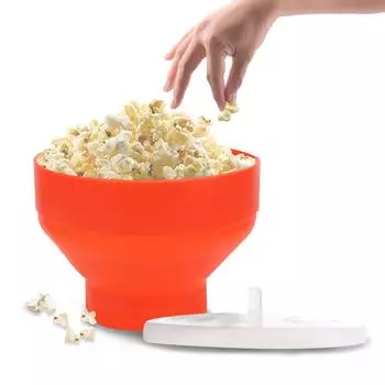 DIY чипсы фруктовая тарелка складная микроволновая печь чаша для попкорна ведро для попкорна высокое качество кухонные простые инструменты силикон