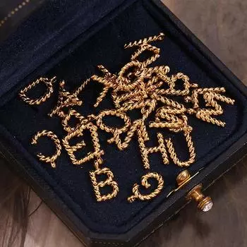 Diy Classic Mini Twist Initial Letters Нержавеющая сталь Подвески Универсальный темперамент Серьги Ожерелья Подвески Аксессуары as the picture
