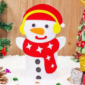 DIY Craft Sewing Felts Cartoon Santa Christmas Hand Puppet Glove Toy Kids Gift