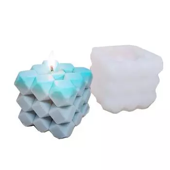 DIY Crafts Beeswax Silicone Mould, 3D Handmade Fragrance Cake Epoxy Silicone Mold X3UC чистый