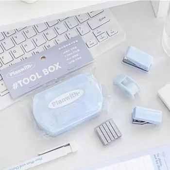 DIY Crafts Scrapbook Tools Set Portable Punch Machine Kit Mini Punch Stapler Kit Binding Tool белый